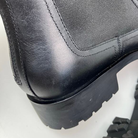 Cole Haan Sz 11 Stanton Waterproof Black Leather Chelsea Chunky Ankle Boots - Picture 12 of 16